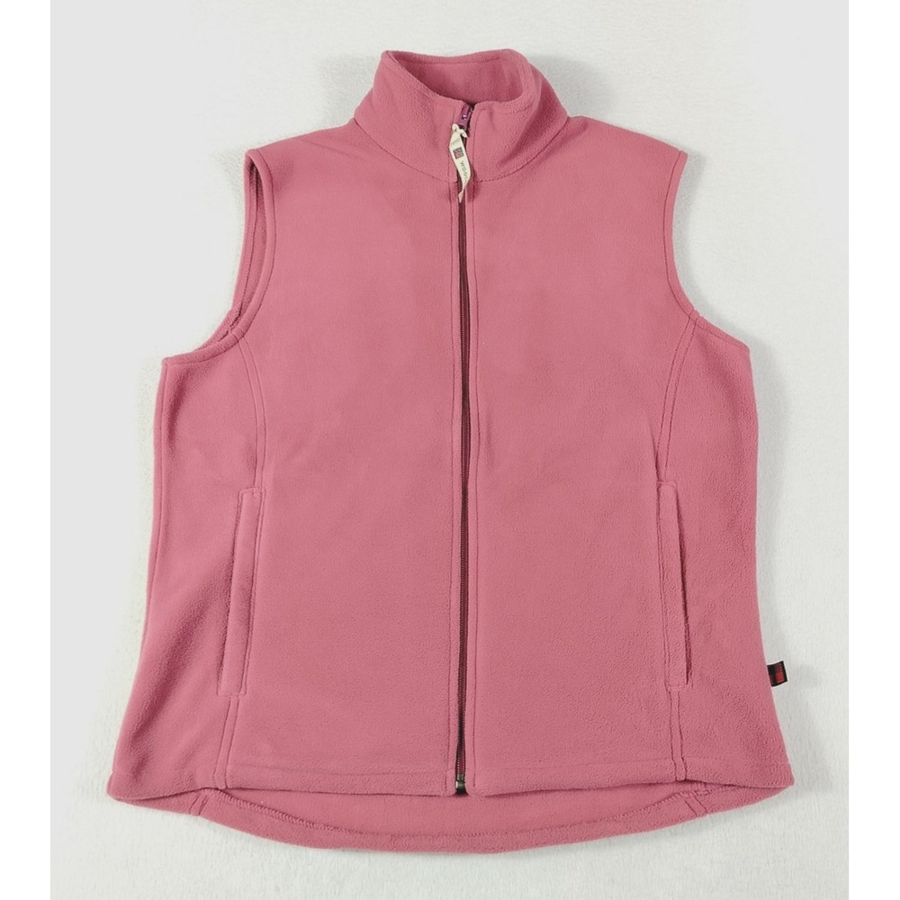 Woolrich Fleece Vest Womens Medium‎ Pink Full Zip Outdoor Hiking Gorpcore Layer